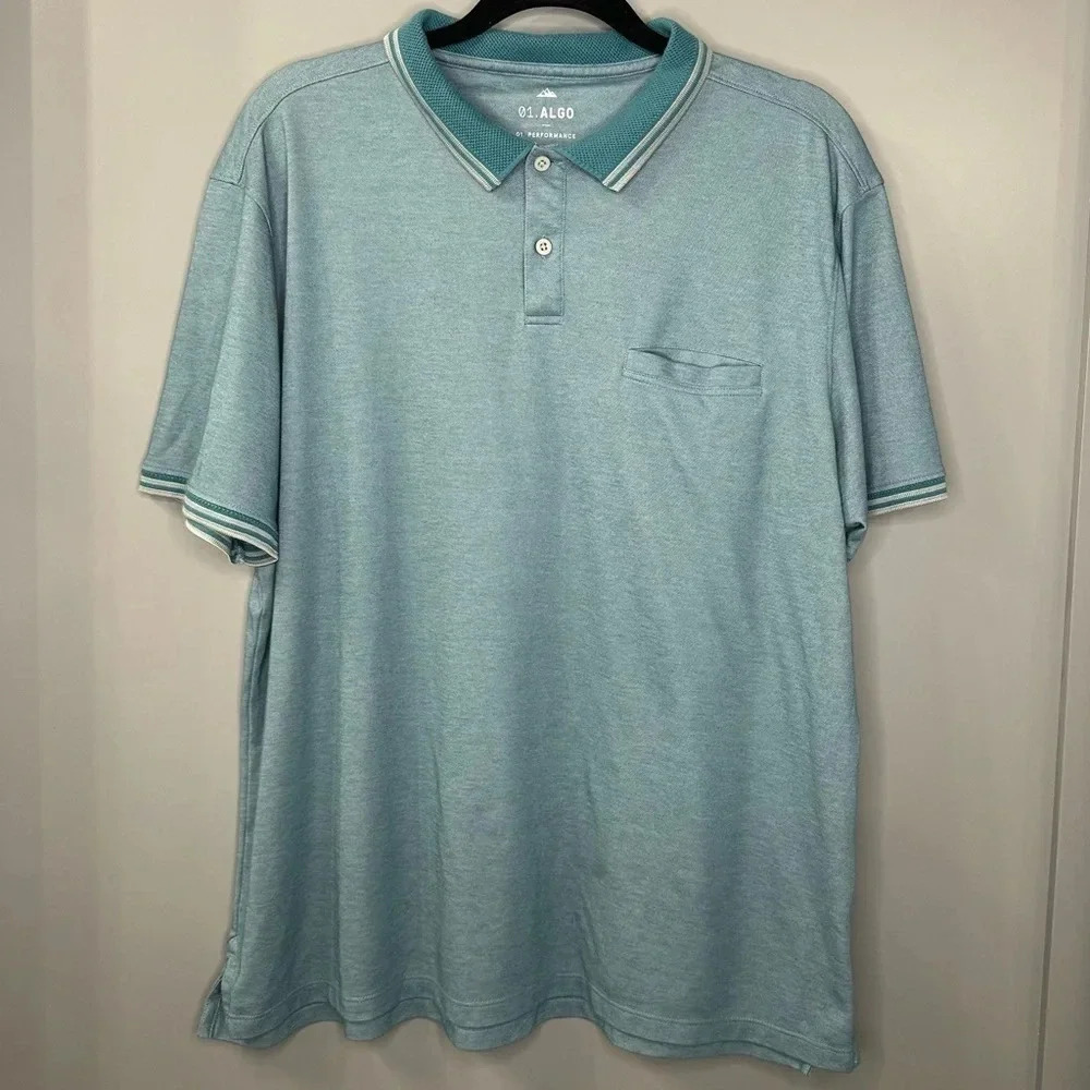 01. ALGO Performance Polo Green Teal Size XL